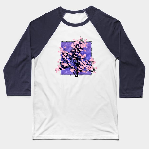 Cherry blossoms in purple Baseball T-Shirt by Sinmara